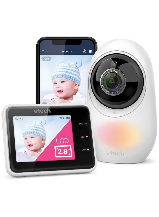 في تك بيبي جهاز مراقبة الطفل الذكي من VTech بشاشة 2.8 بوصة مع واي فاي وكاميرا فيديو 1080p عالية الدقة - Image 1